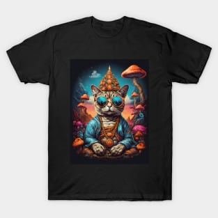 Techno T-Shirt - Techno Organism - Catsondrugs.com - Techno, rave, edm, festival, techno, trippy, music, 90s rave, psychedelic, party, trance, rave music, rave krispies, rave flyer T-Shirt Scale + Placement T-Shirt